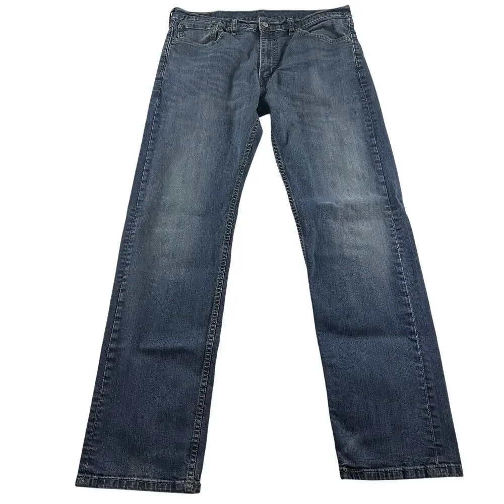 Levi's 505 Jeans Men‎ 36x34 Blue Denim Straight Leg Zipper Fly W/Logo Patch.
